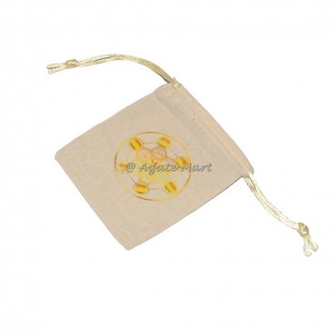 Yellow Metatron`s Cube Pouch